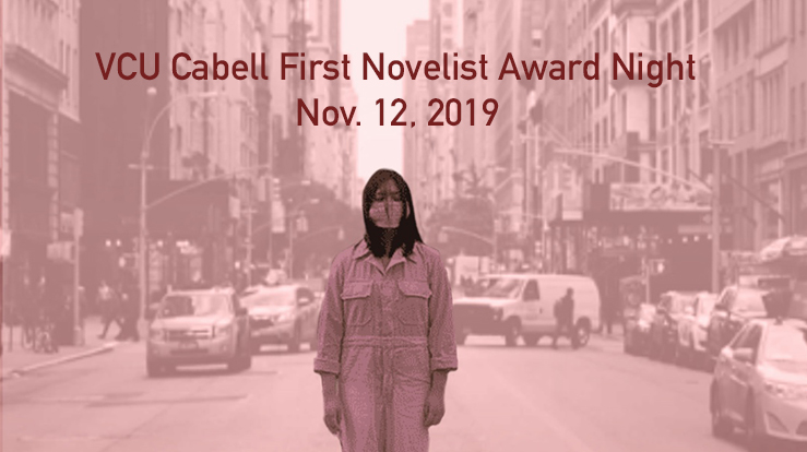 Text reads: Cabell First Novelist Award 2019 Nov. 12, 2019