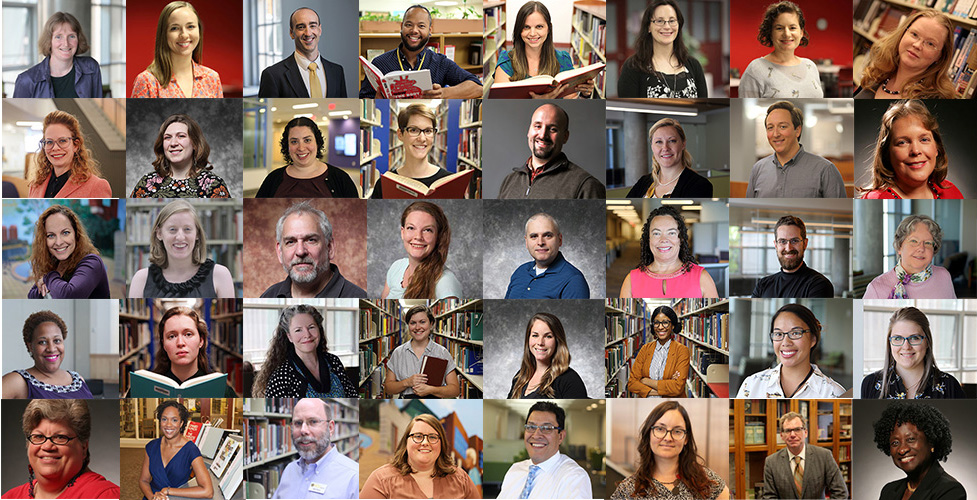 A college of VCU Libraries staff portraits.