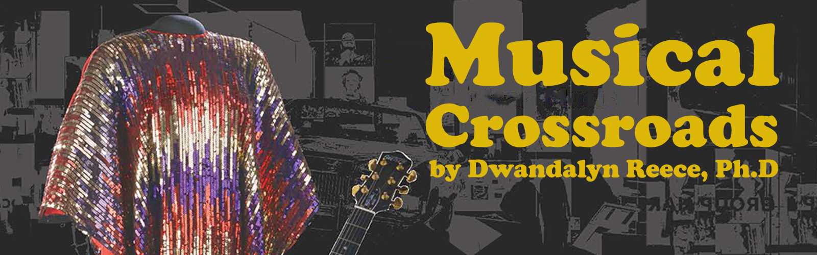 A detail of the cover Musical Crossroads by Dwandalyn Reece, Ph.D. the speaker for the 2023 Black History Month Lecture.