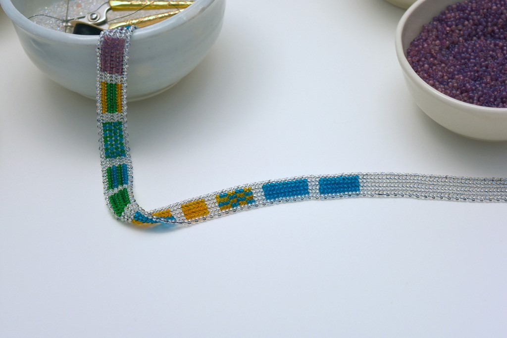 Glass beads to be formed into a ribbon of tangible memories