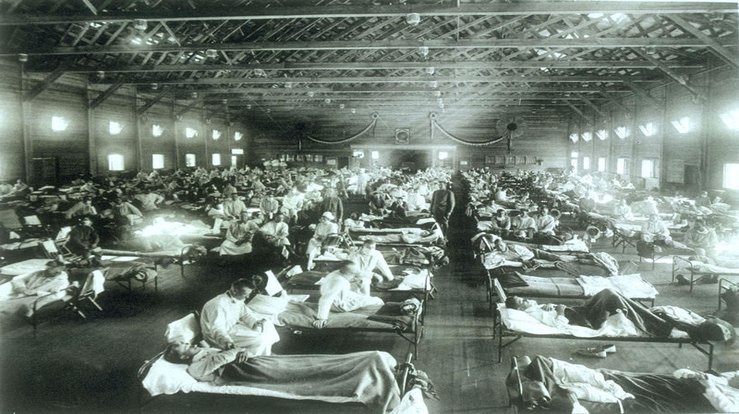 Emergency hospital during 1918 influenza epidemic, Camp Funston, Kansas