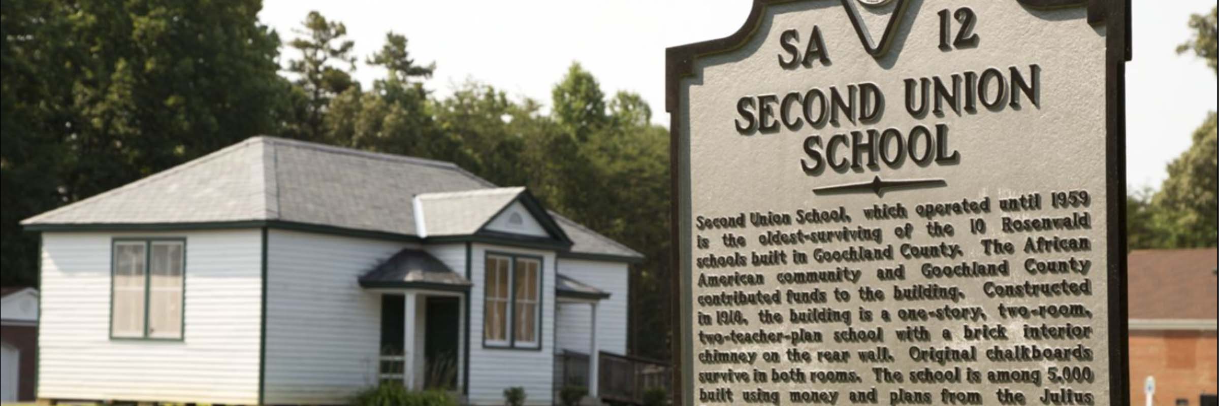 Second Union School and historical marker, Goochland County, Va., 2014